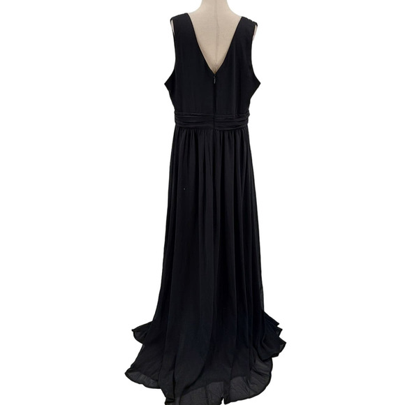 LULU'S XL Thoughts of Hue Black Surplice Maxi Goddess Long Gown Dress NEW B165 - Picture 3 of 9